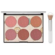 🎨 kyda 6-color face blush palette: light luxury matte blush powder with bright shimmer, contour and highlight blush palette (includes a blush brush) - set a logo