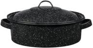 granite ware enamel on steel 🍲 covered casserole, 5-quart: speckled black durable cookware logo