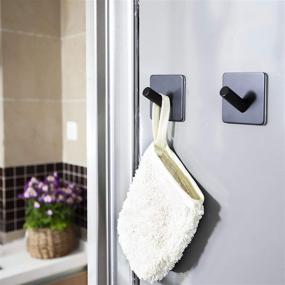 img 1 attached to 🧲 Ultimate Stick-on Wall Hooks: Heavy Duty Adhesive Hooks for Hanging Towels, Clothes & More in Bathrooms