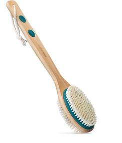 img 4 attached to 🧖 Dual-Sided Long Handle Bath Brush: The Ultimate Exfoliator!