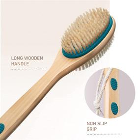 img 2 attached to 🧖 Dual-Sided Long Handle Bath Brush: The Ultimate Exfoliator!