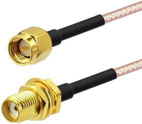 img 1 attached to Bingfu SMA Female Bulkhead Mount To SMA Male RG316 Antenna Extension Cable 1M 3 Feet 2-Pack Compatible With 4G LTE Router Gateway Cellular SDR USB Dongle Receiver