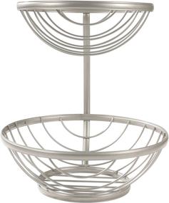 img 1 attached to 🍏 2 Tier Server Serving Basket Fruit Bowl & Produce Snack Display Stand, Medium, Chrome - Spectra Diversified Ashley