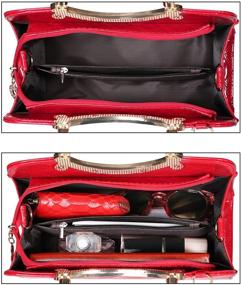 img 2 attached to 👜 TIBES Shiny Patent Leather Women Purses: Stylish Satchel Handbags for Ladies - Fashionable Top Handle and Crossbody Shoulder Bags