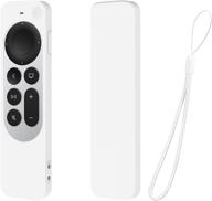 flyamapirit remote case silicone cover replacement for apple tv 4k series 6th generation 2021 siri remote control protective case with lanyard (white) logo