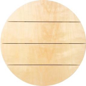 img 1 attached to 🔄 Modern Plaid Circle Wood Surfaces: The Perfect Round Pallet for Versatile Projects