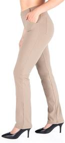 img 4 attached to 👖 Yogipace Straight Leg Yoga Dress Pants with Belt Loops for Women in Petite/Regular/Tall Sizes