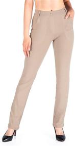 img 3 attached to 👖 Yogipace Straight Leg Yoga Dress Pants with Belt Loops for Women in Petite/Regular/Tall Sizes