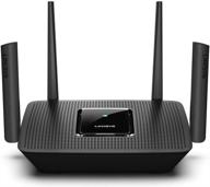 🔁 renewed: linksys ac3000 smart mesh wi-fi router | fast speeds up to 3.0 gbps | tri-band wireless gigabit mesh router for home networks | covers 3,000 sq ft | supports 25 devices: mr9000 logo