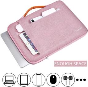 img 3 attached to 👜 Ferkurn 11.6 inch Chromebook Case - Laptop Sleeve Compatible with MacBook Air, iPad Pro, EliteBook, Samsung - Protective, Waterproof, Cute Pink Chromebook Sleeve with Handle for Kids, Girls, Boys - 11-12 inch