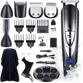 img 4 attached to DIKANEO 10-IN-1 Beard Trimmer Hair Clipper Kit for Men - Ultimate Electric Grooming Set for Nose, Ear, Facial, and Body - Waterproof, USB Rechargeable, Cordless Precision Groomers