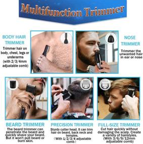 img 2 attached to DIKANEO 10-IN-1 Beard Trimmer Hair Clipper Kit for Men - Ultimate Electric Grooming Set for Nose, Ear, Facial, and Body - Waterproof, USB Rechargeable, Cordless Precision Groomers