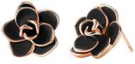 acefeel plated black flower earrings logo