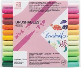 img 4 attached to 🖌️ Набор кисточек Kuretake Zig BRUSHABLES 24 цвета - двойные наконечники для кисти, водостойкие и без беспорядка! Сделано в Японии.