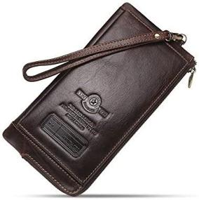 img 3 attached to 👜 Genuine Leather Credit Zipper Contacts: Stay organized in style!