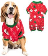 pupteck flannel dog pajamas: cute santa claus snowflake 🐶 soft pet clothes jumpsuit pjs - cozy winter apparel for dogs logo