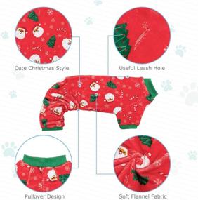 img 1 attached to PUPTECK Flannel Dog Pajamas: Cute Santa Claus Snowflake 🐶 Soft Pet Clothes Jumpsuit Pjs - Cozy Winter Apparel for Dogs