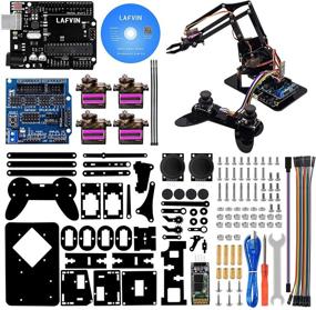 img 4 attached to Enhance Your DIY Robot Project with the LAFVIN 4DOF Acrylic Robot Mechanical Arm Claw Kit — Perfect for Arduino IDE with CD Tutorial!