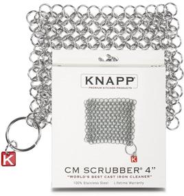 img 3 attached to 🔗 Knapp Made Original CM Scrubber 4" Chainmail Scrubber - Ultimate Cast Iron Cleaner for Various Cookware