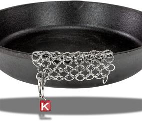 img 2 attached to 🔗 Knapp Made Original CM Scrubber 4" Chainmail Scrubber - Ultimate Cast Iron Cleaner for Various Cookware