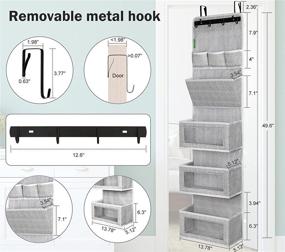 img 2 attached to 🚪 Maximize Storage with All-in-ONE Over The Door Organizer - Super Convenient Door Rack with Large Clear Windows for Effortless Organization - Wall File Organizer and Hanging Organizer in 1 Pack Silk Printing Grey