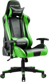 img 4 attached to 🎮 Ultimate Gaming Experience with GTRACING Gaming Chair - Ergonomic Backrest, Height Adjustment, Recliner, Swivel Rocker, Headrest, and Lumbar Pillow - E-Sports Chair (Green)