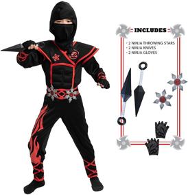 img 4 attached to 🔥 Flame Ninja Costume for Kids - Unisex Design