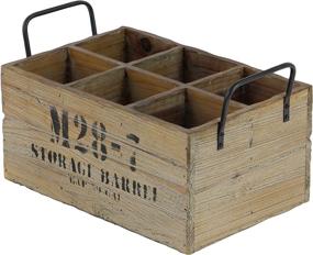 img 2 attached to 🍷 Natural Wood Brown Wine Crate, Ideal for Home Bar - Deco 79 51662, One Size