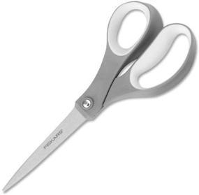 img 1 attached to Fiskars 01-004761J Softgrip Scissors - 8 Inch Straight Stainless Steel Blades: A Cutting Essential