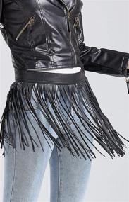 img 2 attached to Fringe Leather Vintage Adjustable Waistband Women's Accessories