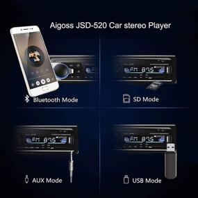 img 1 attached to 🚗 Aigoss Bluetooth Car Stereo - 4x60W Car Audio FM Radio - MP3 Player - USB/SD/AUX - Hands-Free Calling - Wireless Remote Control