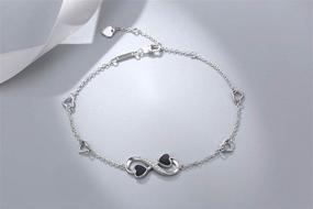 img 3 attached to OneSight Infinity Bracelet Adjustable White Gold Plated Sterling Silver