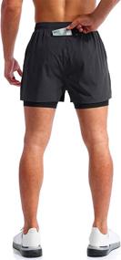 img 1 attached to Active Men's Clothing: Pudolla Running Athletic Workout Pockets