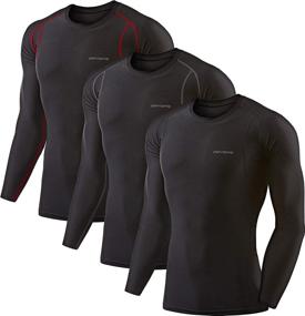 img 4 attached to 👕 Pack of 2-3 Men's Athletic Long Sleeve Compression Shirts for DevOps