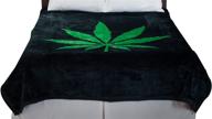 🍁 multicolor marijuana leaf mink blanket - 8 pound, luxurious and plush logo