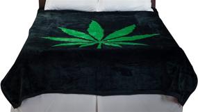 img 4 attached to 🍁 Multicolor Marijuana Leaf Mink Blanket - 8 Pound, Luxurious and Plush