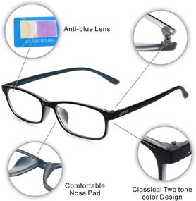 img 2 attached to 👓 2-Pack Blue Light Blocking Glasses for Small Face Women/Men - TR-90 Computer Gaming Eyewear, Anti Eyestrain, Non Prescription