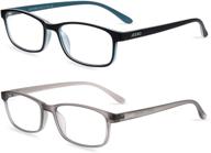 👓 2-pack blue light blocking glasses for small face women/men - tr-90 computer gaming eyewear, anti eyestrain, non prescription logo