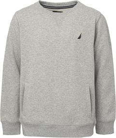 img 2 attached to 👕 Nautica Boys' Clothing: 10-12 Size Heather Pullover Sweatshirt