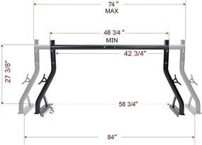 img 2 attached to 🚚 Универсальный стальной багажник с двумя поперечинами для пикапов с расширяемой грузоподъемностью 800 фунтов TMS (заявка на патент) (27-3/8") - Тяжеловесный багажник для грузовиков для повышенной грузоподъемности