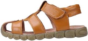 img 1 attached to 👟 DADAWEN Leather Outdoor Sandals: Stylish and Durable Shoes for Toddler Girls' Athletic Activities