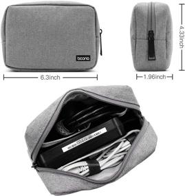 img 3 attached to 🎒 BOONA Travel Accessories Bag Organizer: Compact Grey Case for Electronics, Chargers, Cables, Earphones, and More!