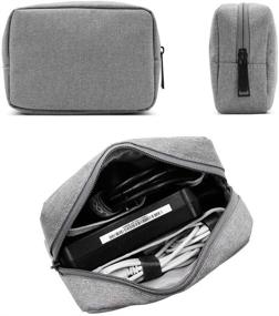 img 4 attached to 🎒 BOONA Travel Accessories Bag Organizer: Compact Grey Case for Electronics, Chargers, Cables, Earphones, and More!