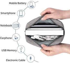 img 1 attached to 🎒 BOONA Travel Accessories Bag Organizer: Compact Grey Case for Electronics, Chargers, Cables, Earphones, and More!