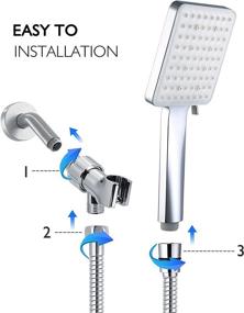 img 2 attached to 🚿 GRICH High Pressure Shower Head with Handheld: 6 Spray Modes, Detachable, 59" Stainless Steel Hose & Multi Angle Adjustable Bracket