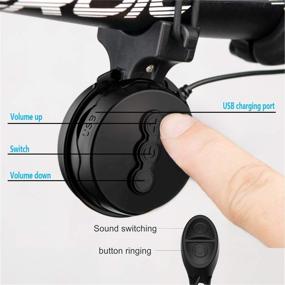 img 1 attached to 🚲 Enhanced USB Bicycle Horn: Update Design 100 DB Waterproof Electronic Bell Safety Trumpet Alarm - Black [IMPROVED VERSION]