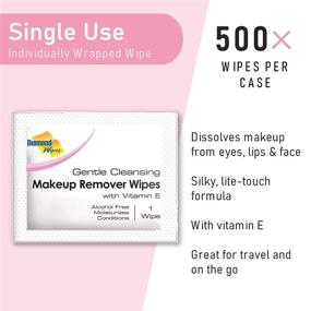 img 3 attached to 💎 Питьевая вода для снятия макияжа Diamond Wipes - 500шт. в коробке, обогащены витамином E, идеальны для снятия водостойкого макияжа.