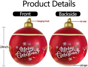 img 2 attached to 🎄 IOKUKI 24-Inch Large Outdoor PVC Inflatable Christmas Ball, with Rechargeable LED Light & Remote Control, Ideal for Yard and Pool Decorations - 1 PCS