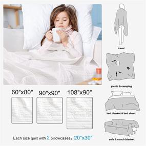 img 3 attached to 🛏️ Cozy up with the BOSOWOS Bed Blanket Twin - Versatile, Lightweight Microfiber Blanket for Kids with 2 Pillow Shams, Perfect for Year-Round Use on Sofa, Couch, Bed, Camping, and Travel (60 x 80, White)