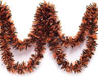 ✨ tcdesignerproducts metallic tinsel twist garland in black and orange - 4" x 25ft: add sparkle to your decor! logo